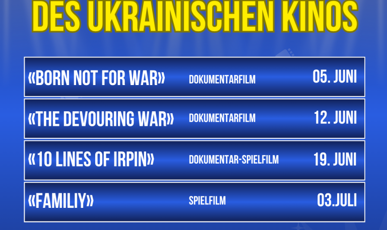 Sommer des ukrainischen Kinos, Treff Café Odesa, Freitags um 18:00 Uhr.